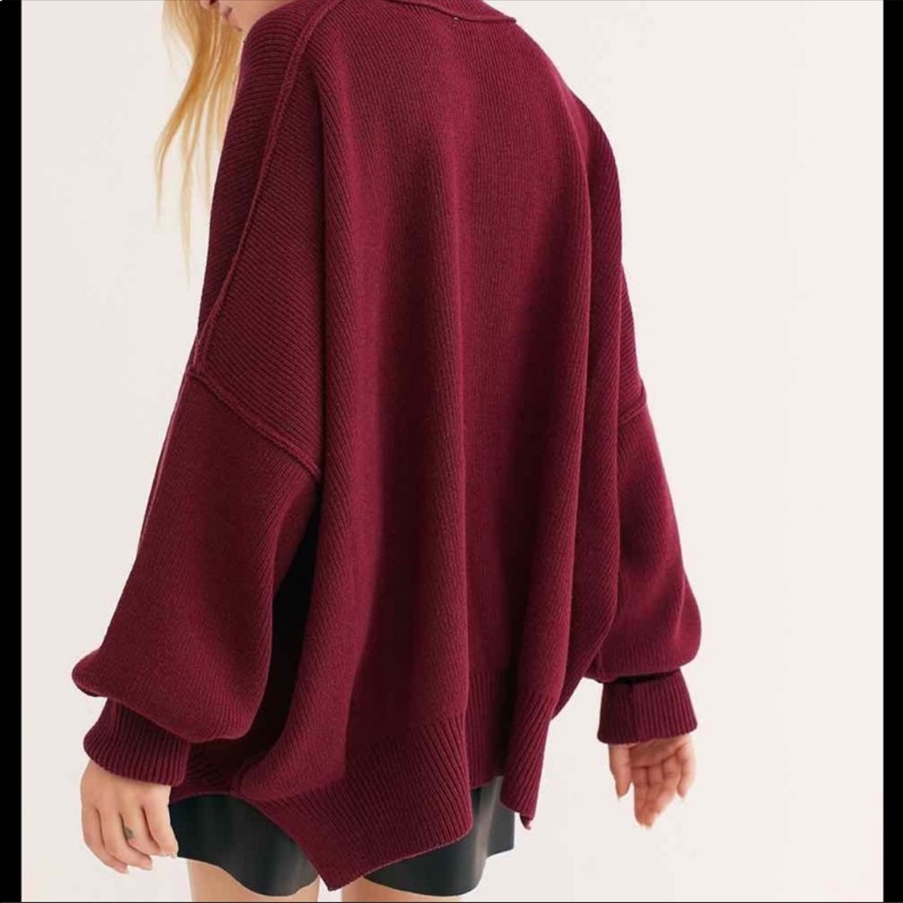 Free people easy street tunic burgundy - Picture 2 of 3